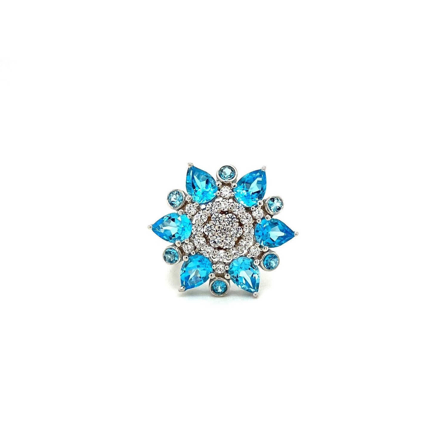 Blue Topaz Ring in .925 Sterling Silver - KSR 10016