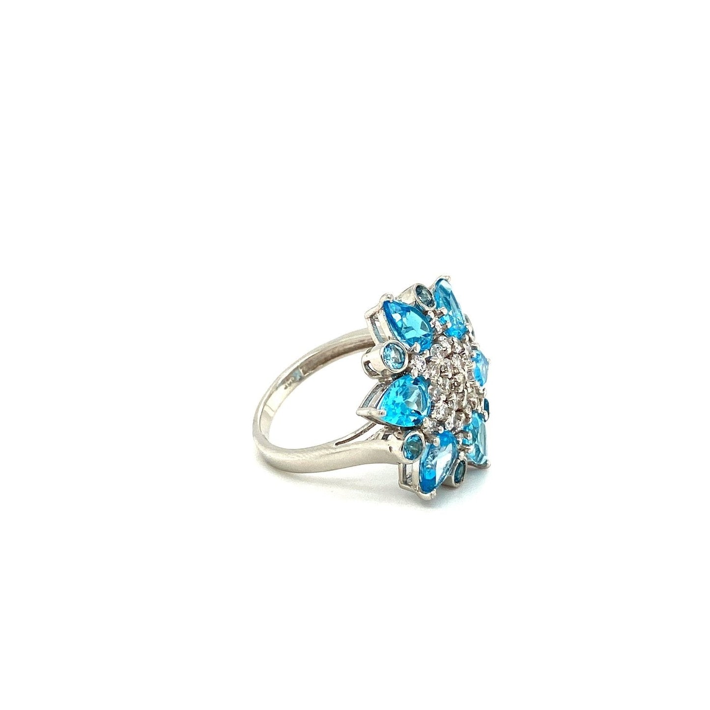 Blue Topaz Ring in .925 Sterling Silver - KSR 10016