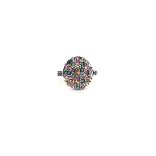Multi Tourmaline Ring in .925 Sterling Silver - KSR 11711
