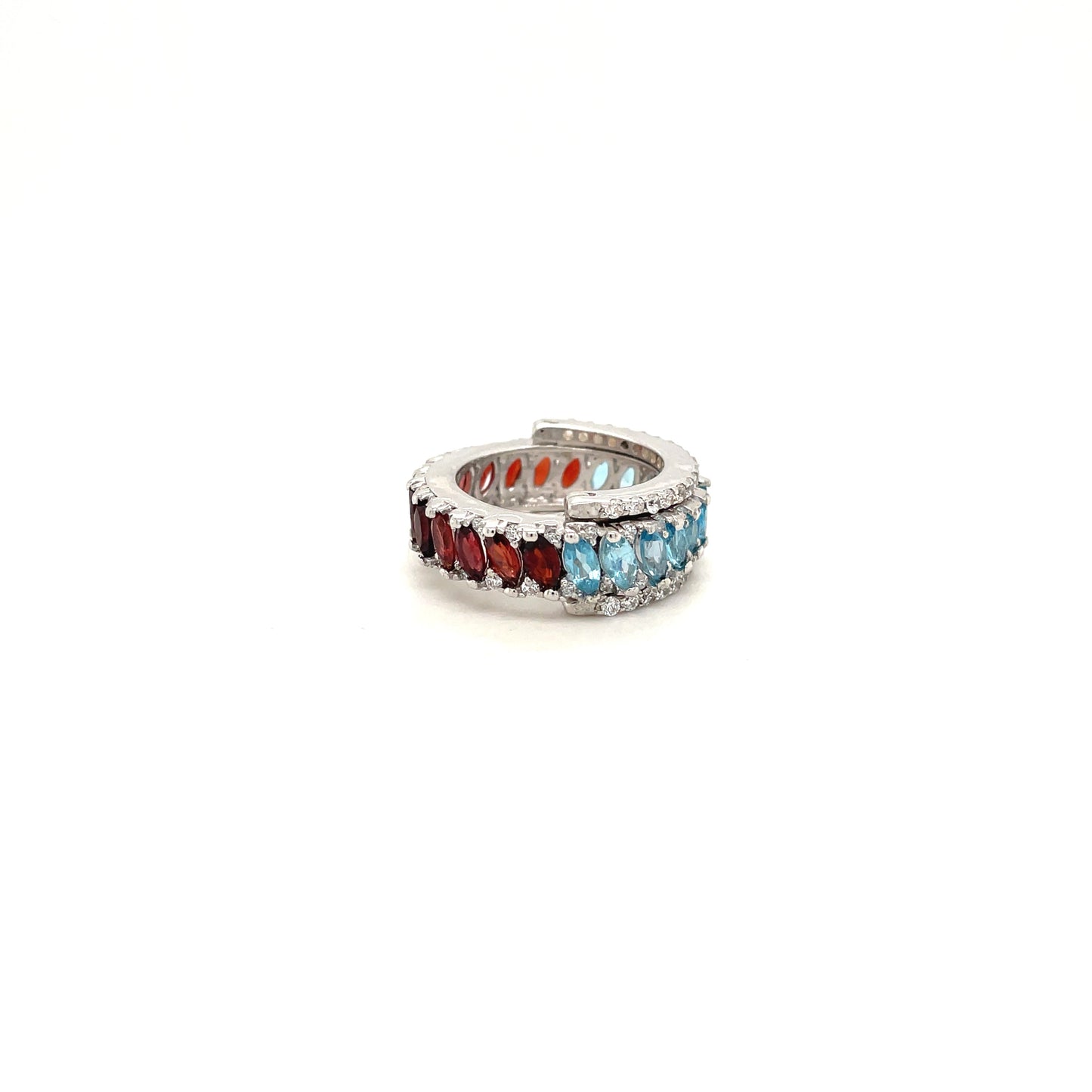 Multi Colour Reversible Ring in .925 Sterling Silver - KSR 12080