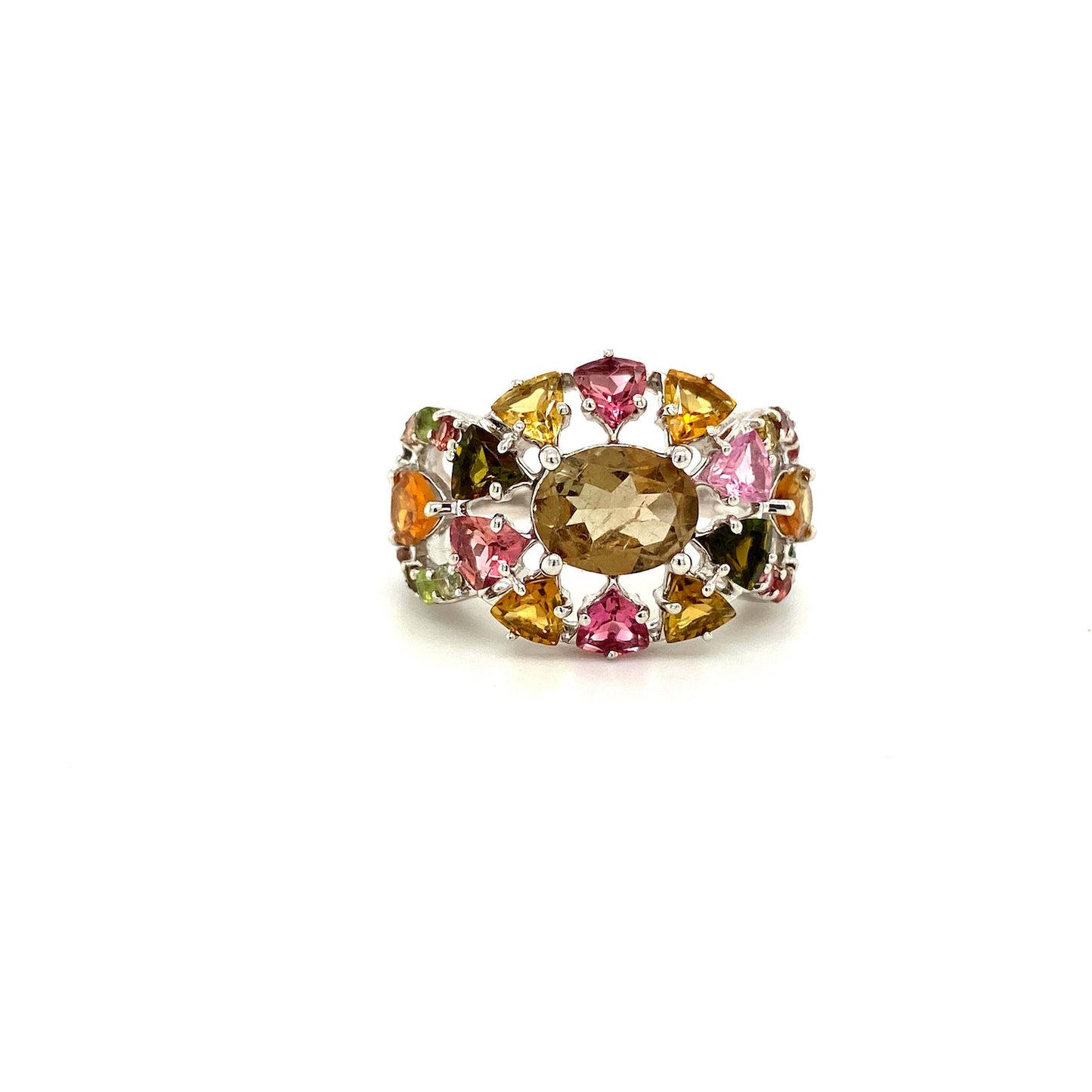 Multi Tourmaline Ring in .925 Sterling Silver KSR - 12731