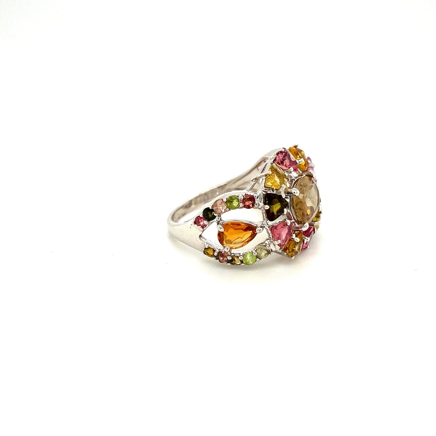 Multi Tourmaline Ring in .925 Sterling Silver KSR - 12731