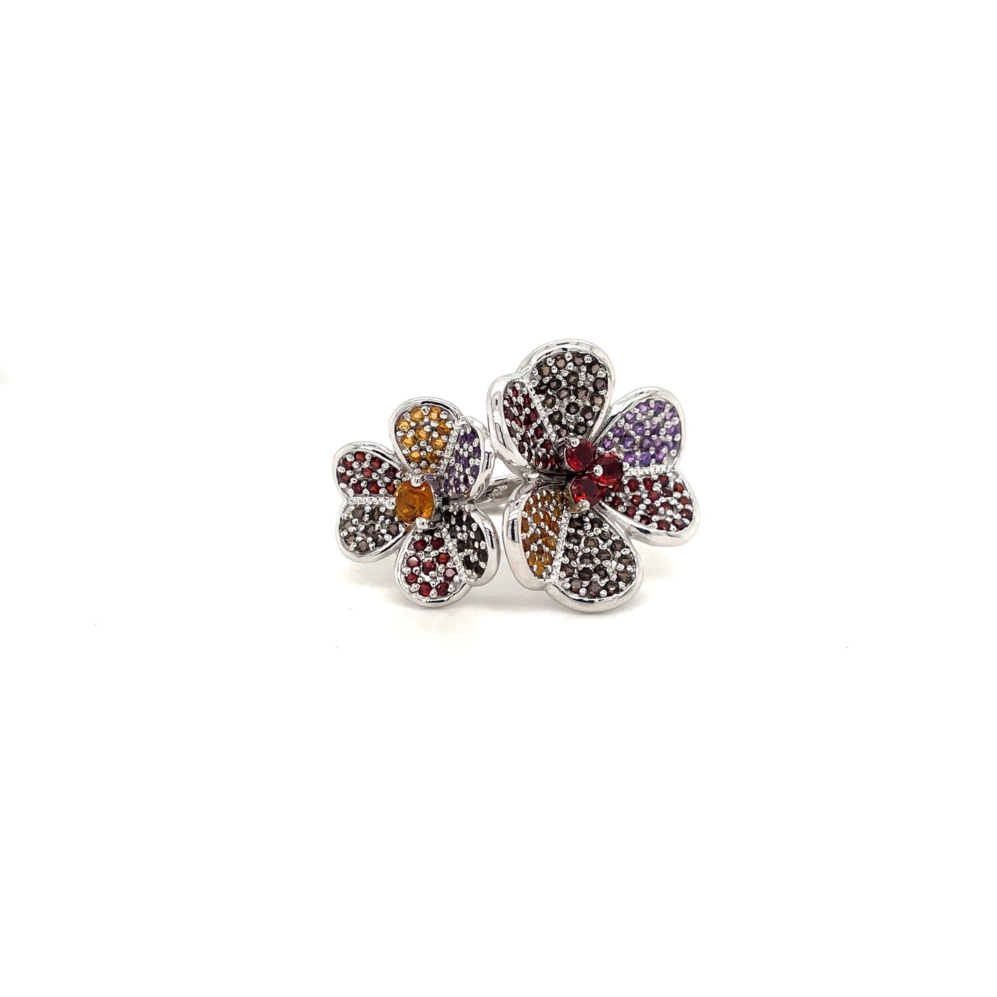 Multi Stone Ring In .925 Sterling Silver - KSR
