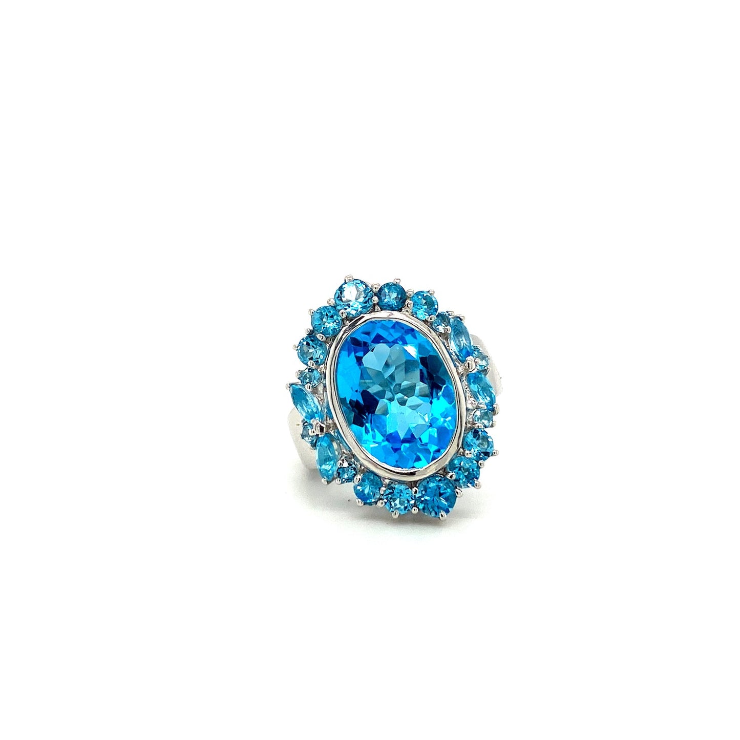 Blue Topaz Ring in .925 Sterling Silver - KSR 19428