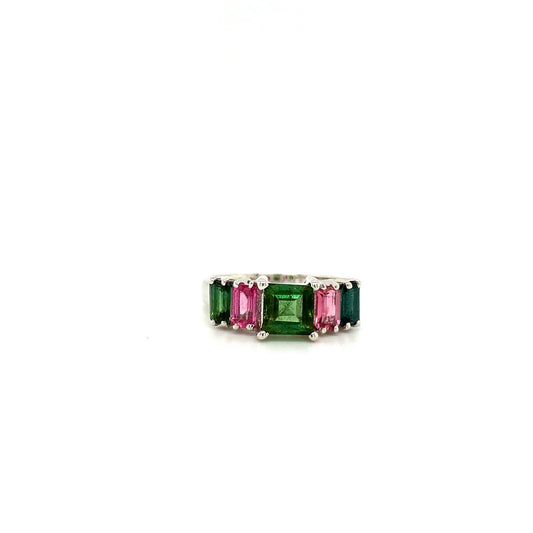 Multi Tourmaline Ring in .925 Sterling Silver KSR - 19653