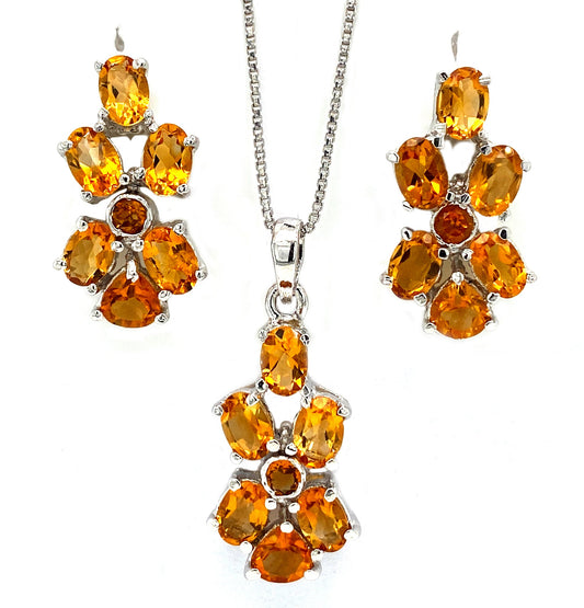 Citrine Jewellery Set in .925 Sterling Silver - KSS 6066