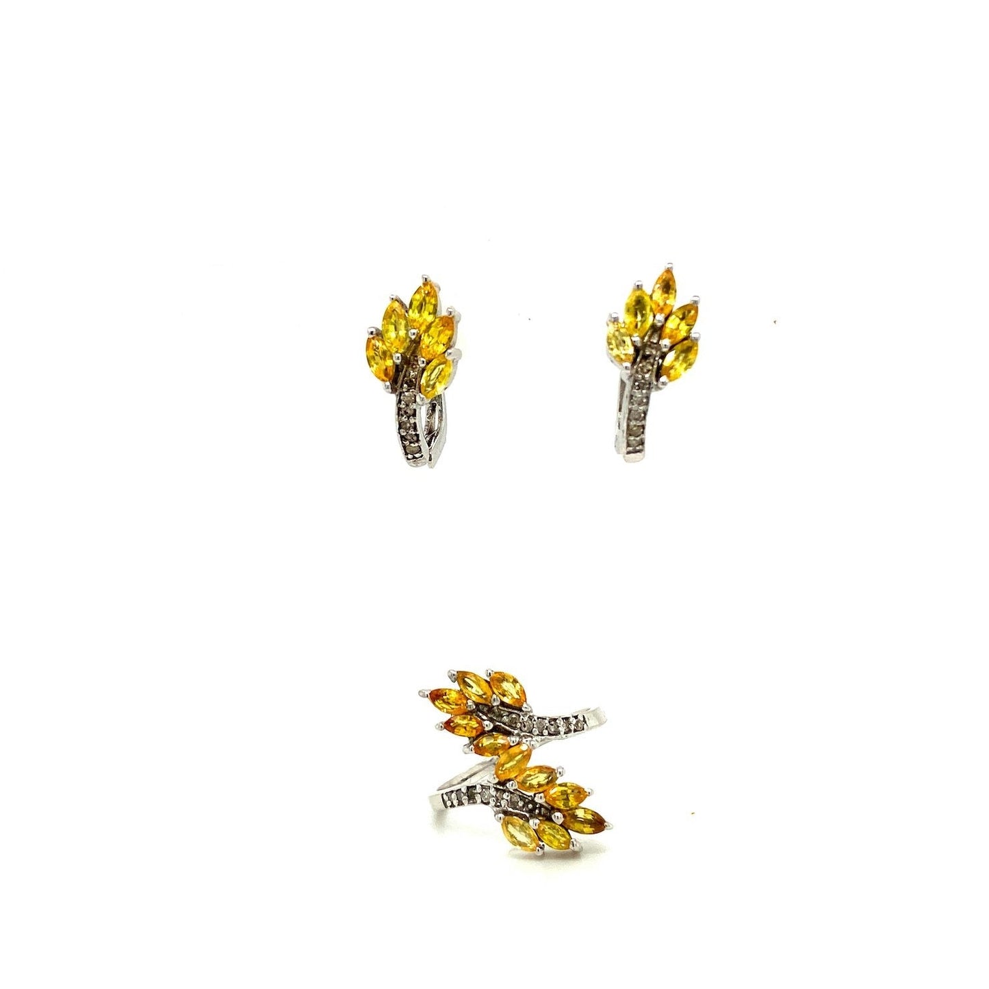 Multi Sapphire Jewellery Set in .925 Sterling Silver - KSS 6400