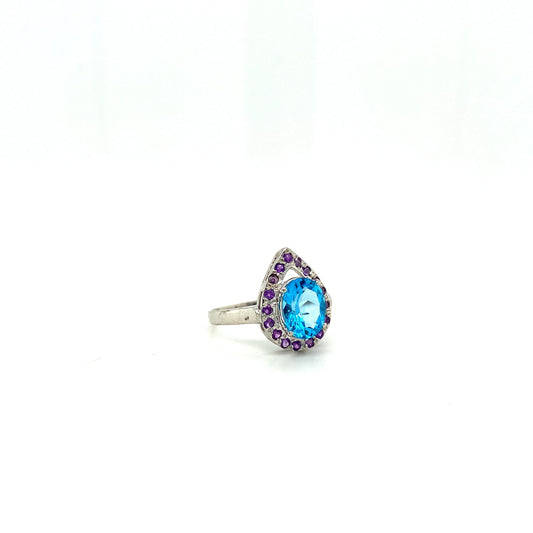 Multi Colour Stone Jewellery Set in .925 Sterling Silver - KSS 6440