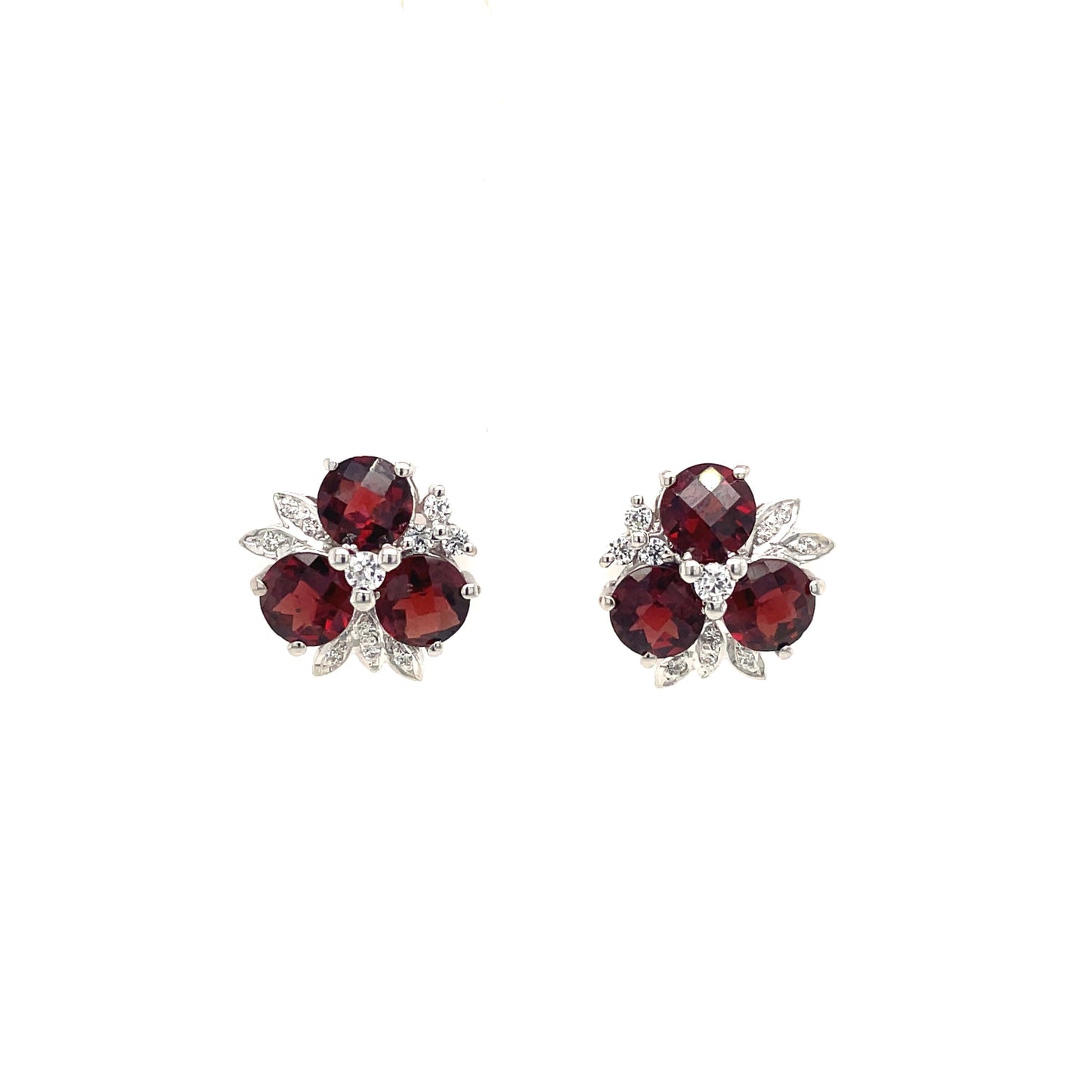 Garnet Earring in .925 Sterling Silver - KST 51001