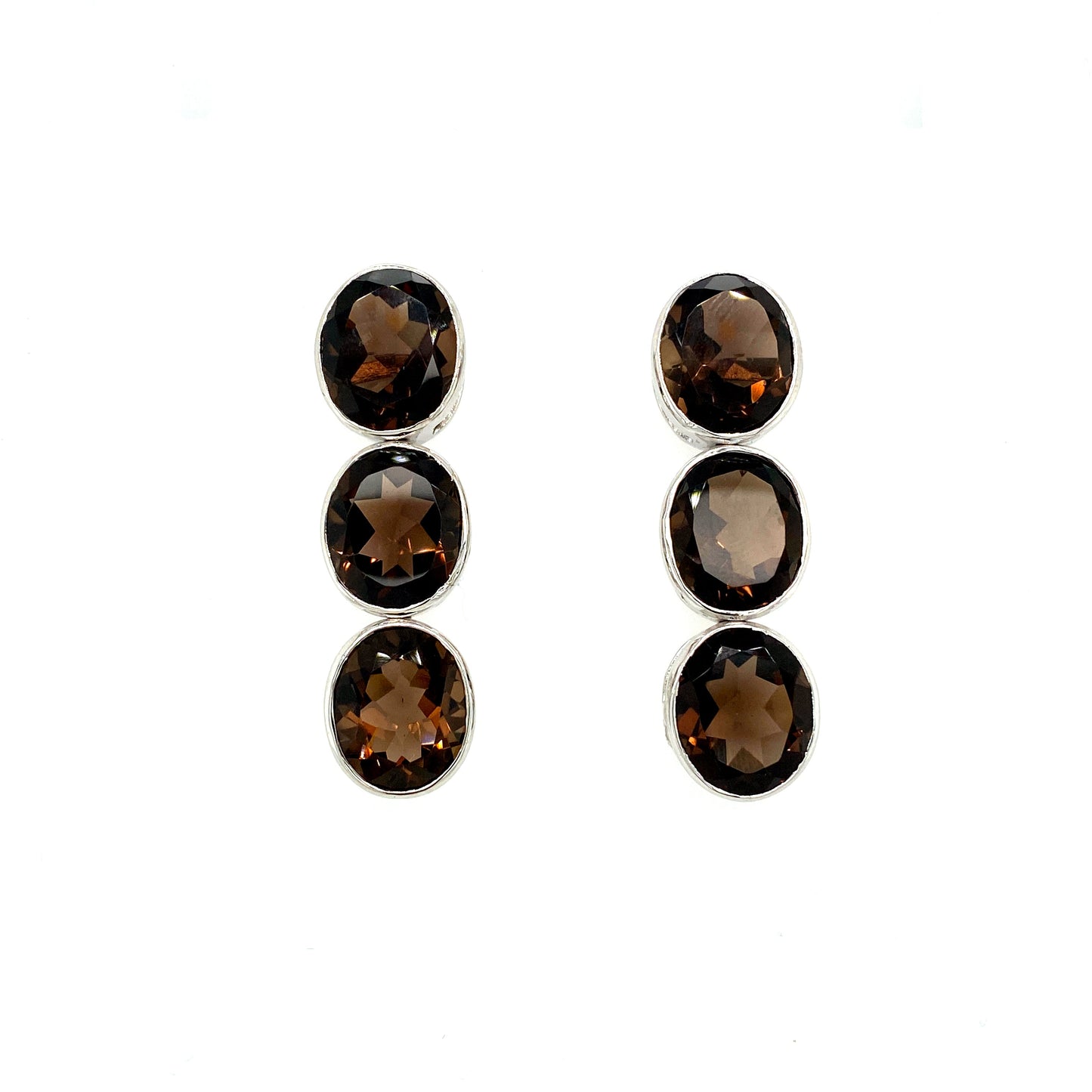 Smoky Topaz Earring in .925 Sterling Silver - KST 5159