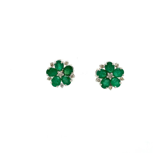 Emerald Earring in .925 Sterling Silver - KST 52358