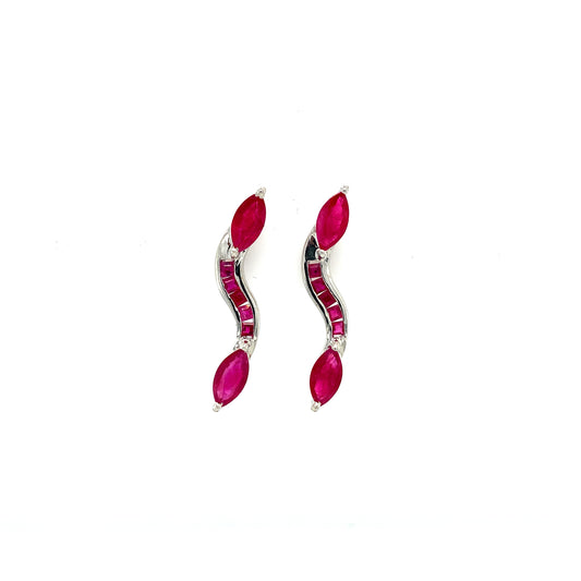 Ruby Earring in .925 Sterling Silver - KST 52524