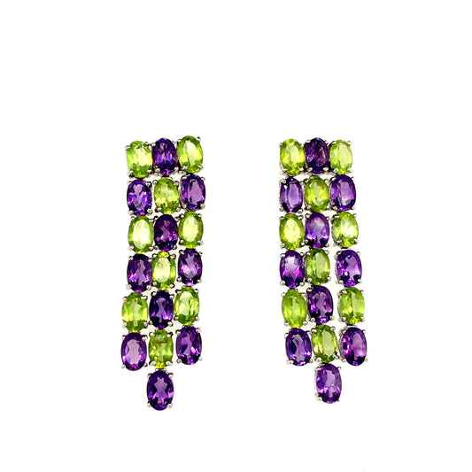 Multi Colour Stones Earring in .925 Sterling Silver KST - 5504
