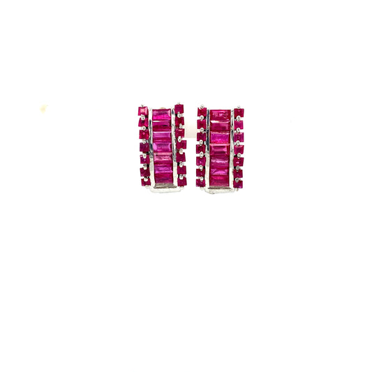Ruby Earring in .925 Sterling Silver - KST 58158