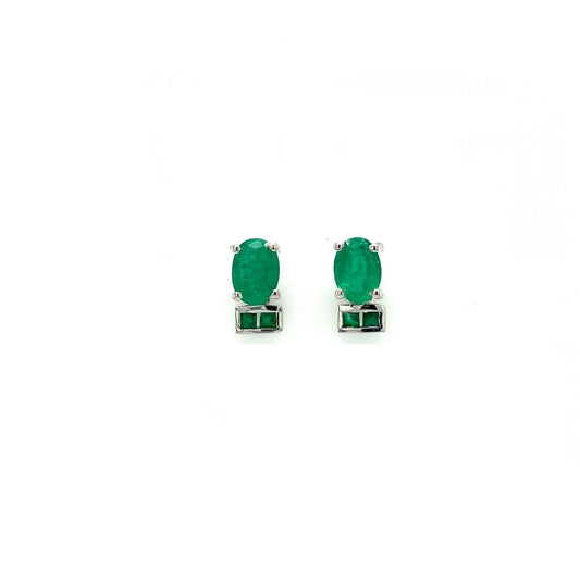 Emerald Earring in .925 Sterling Silver - KST 58593