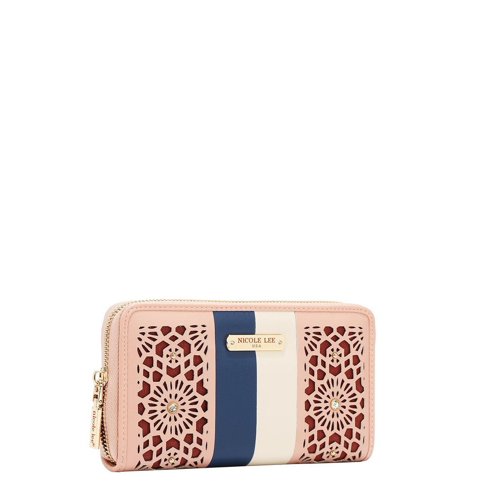 CARTERA CON RECORTE GEOMÉTRICO (ROSA)