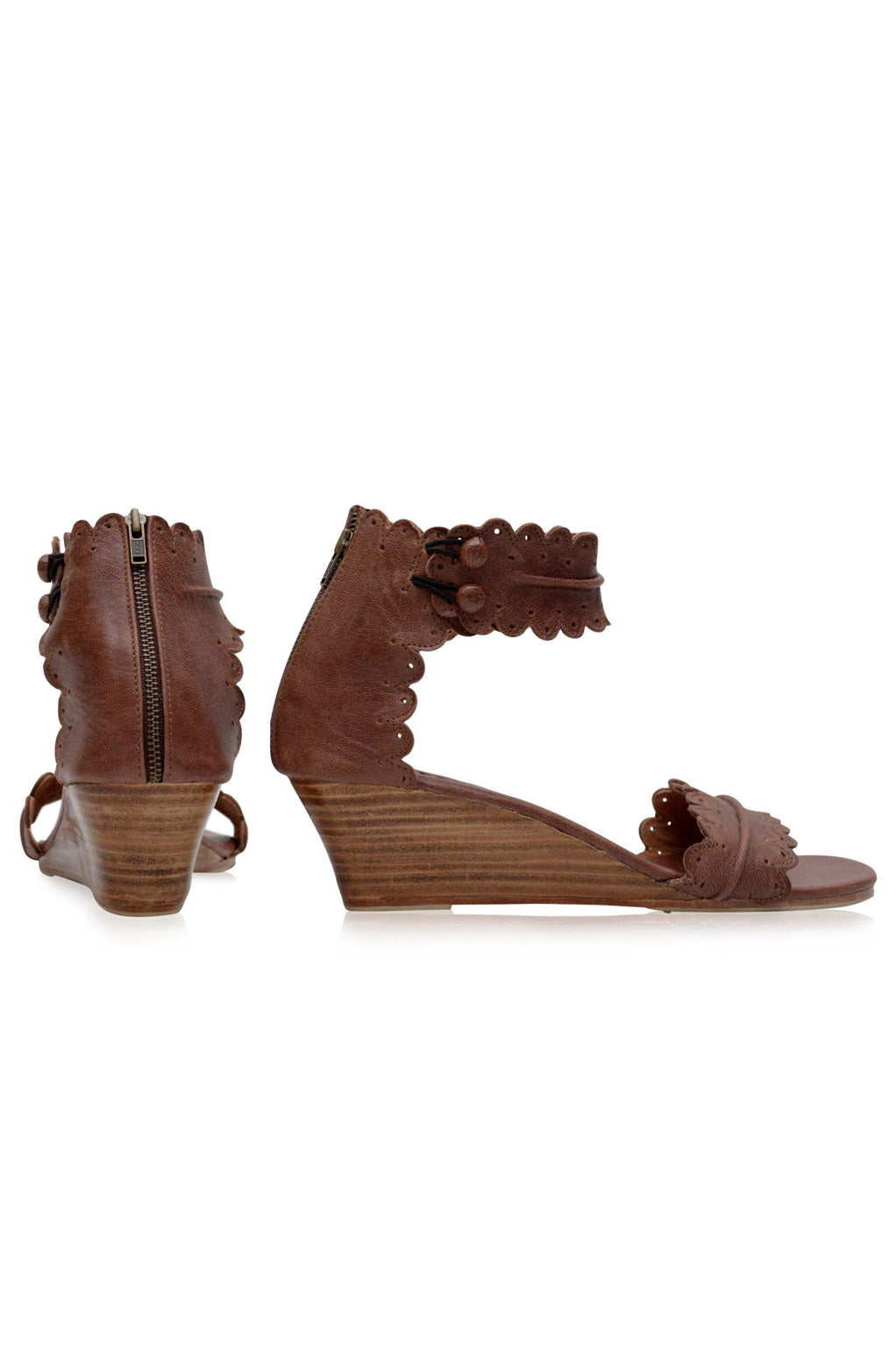Magdalena Wooden Wedge Sandals