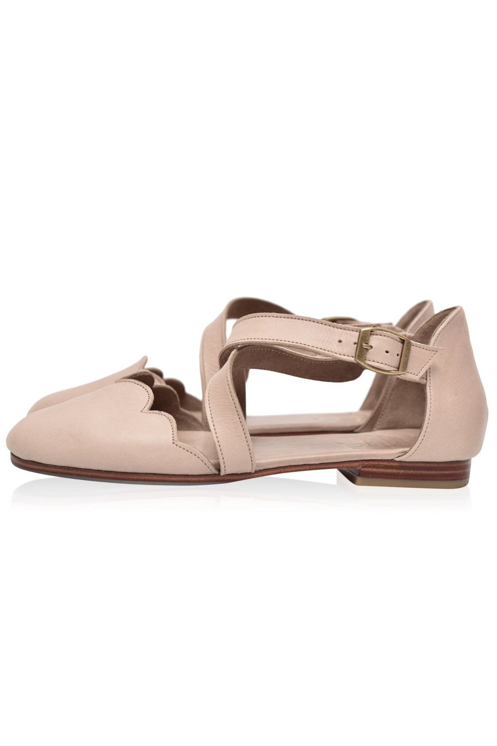 Mangrove Cross-Strap Leather Ballet Flats