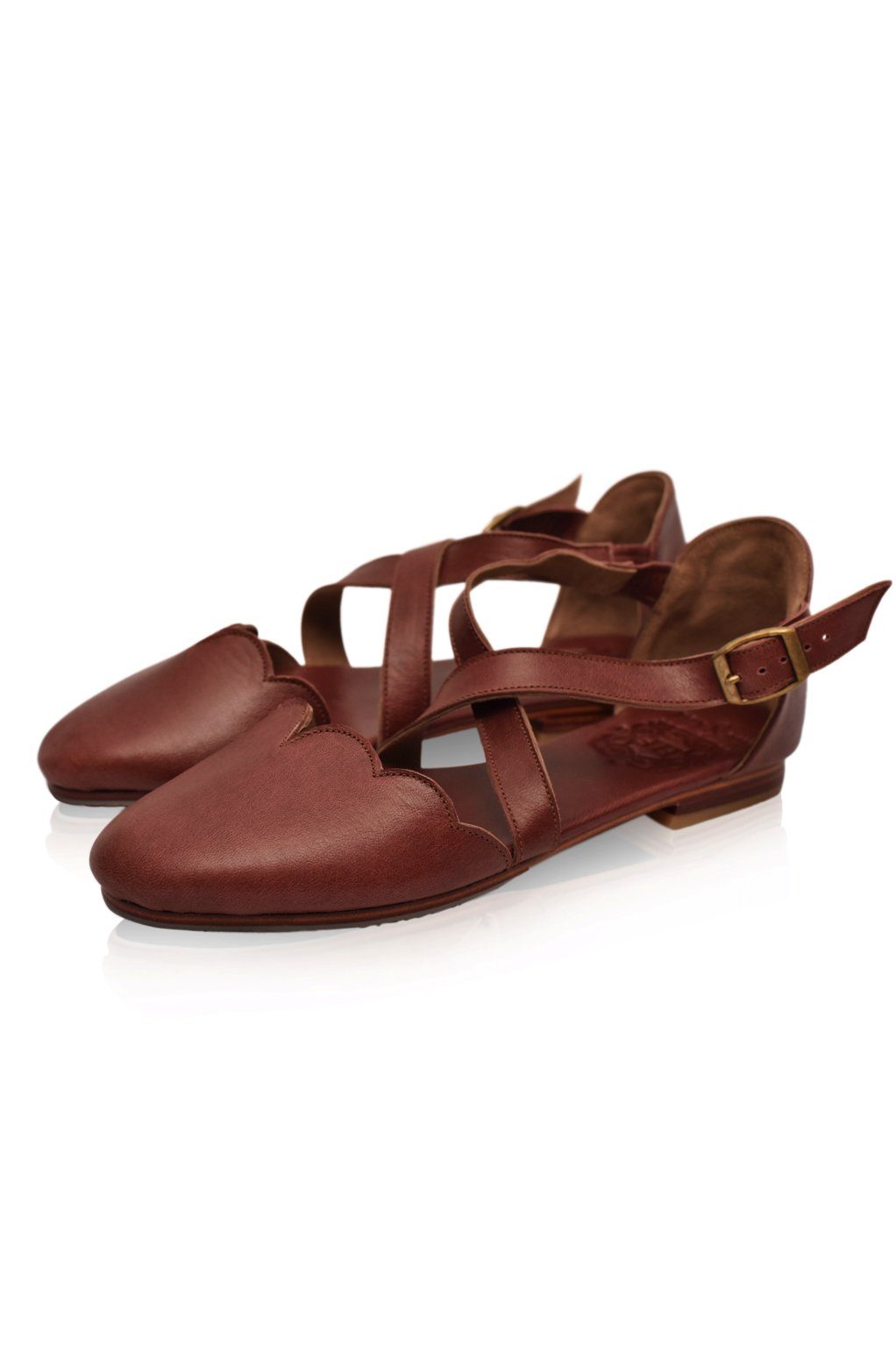 Mangrove Cross-Strap Leather Ballet Flats