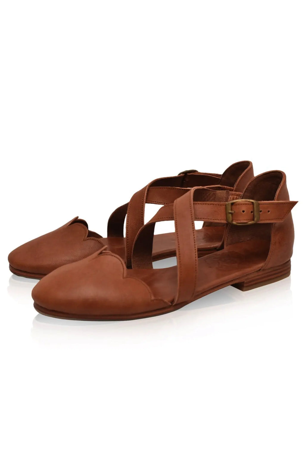 Mangrove Cross-Strap Leather Ballet Flats