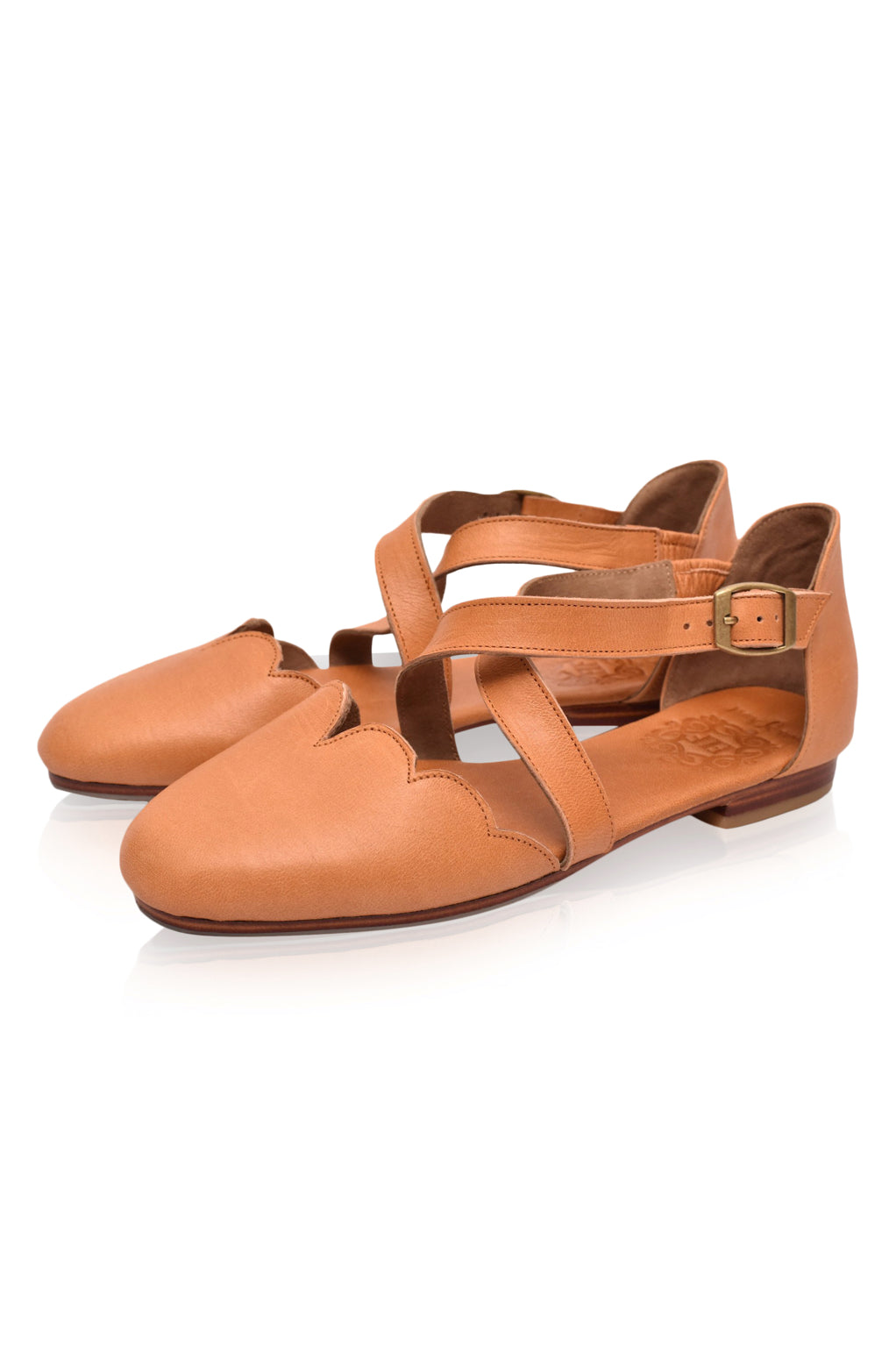Mangrove Cross-Strap Leather Ballet Flats