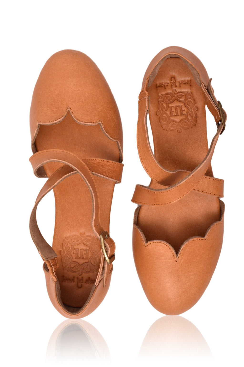 Mangrove Cross-Strap Leather Ballet Flats