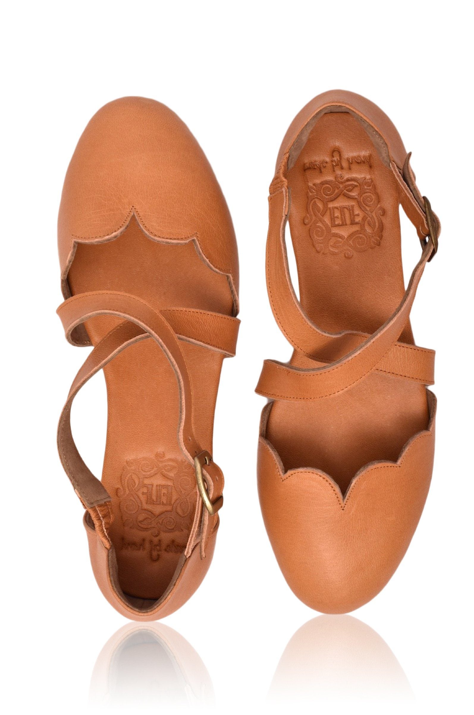 Mangrove Cross-Strap Leather Ballet Flats