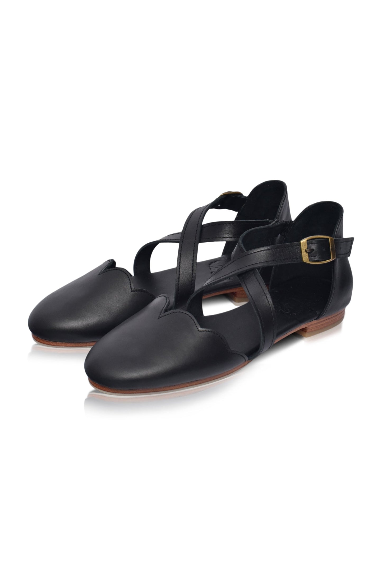 Mangrove Cross-Strap Leather Ballet Flats