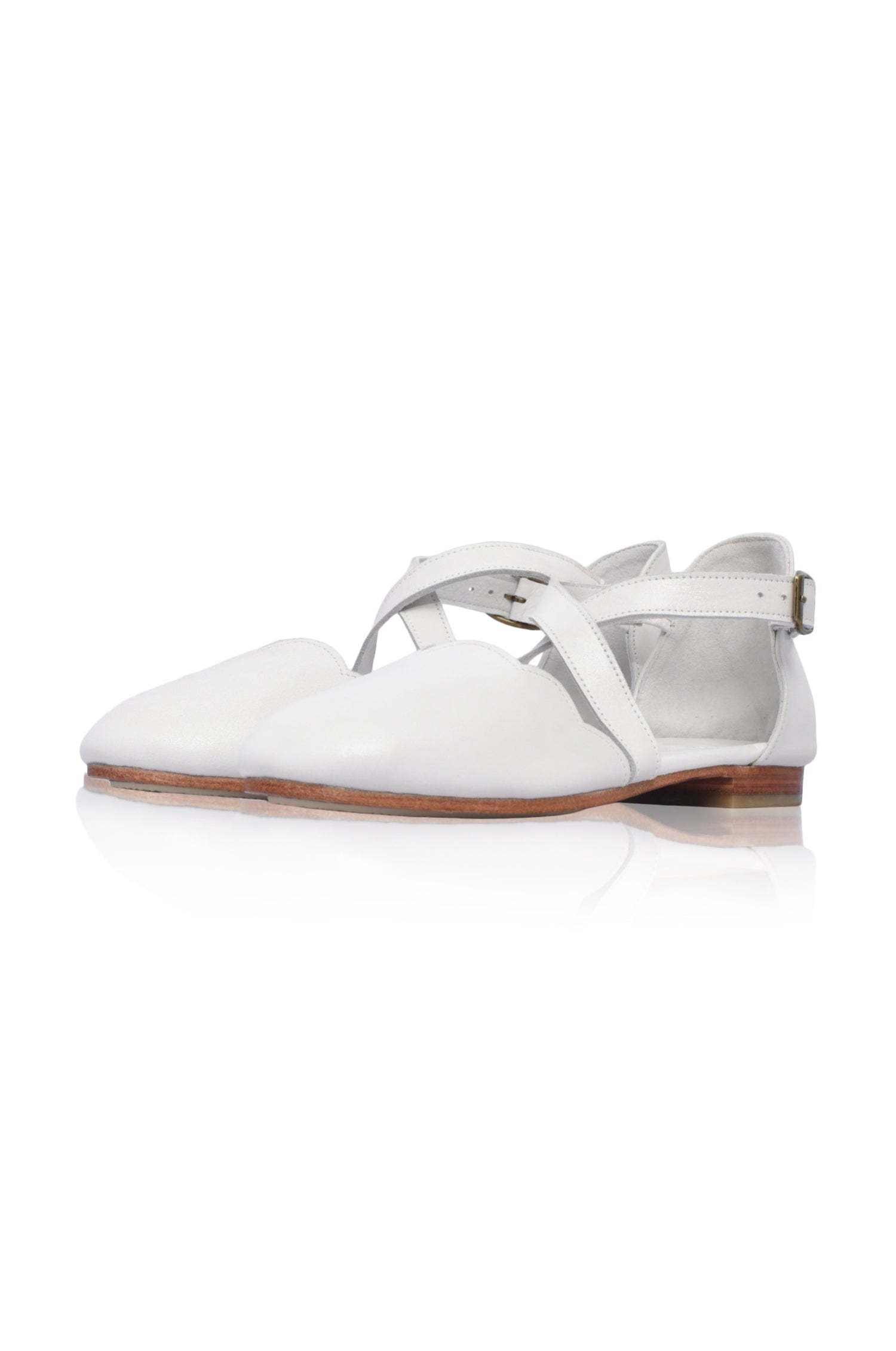 Mangrove Cross-Strap Leather Ballet Flats