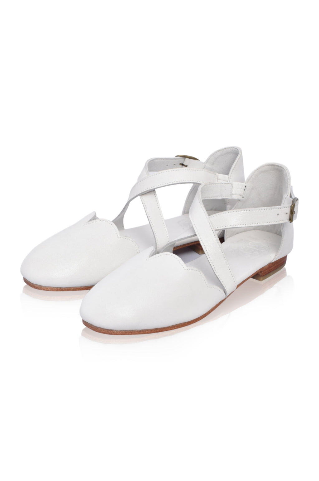Mangrove Cross-Strap Leather Ballet Flats