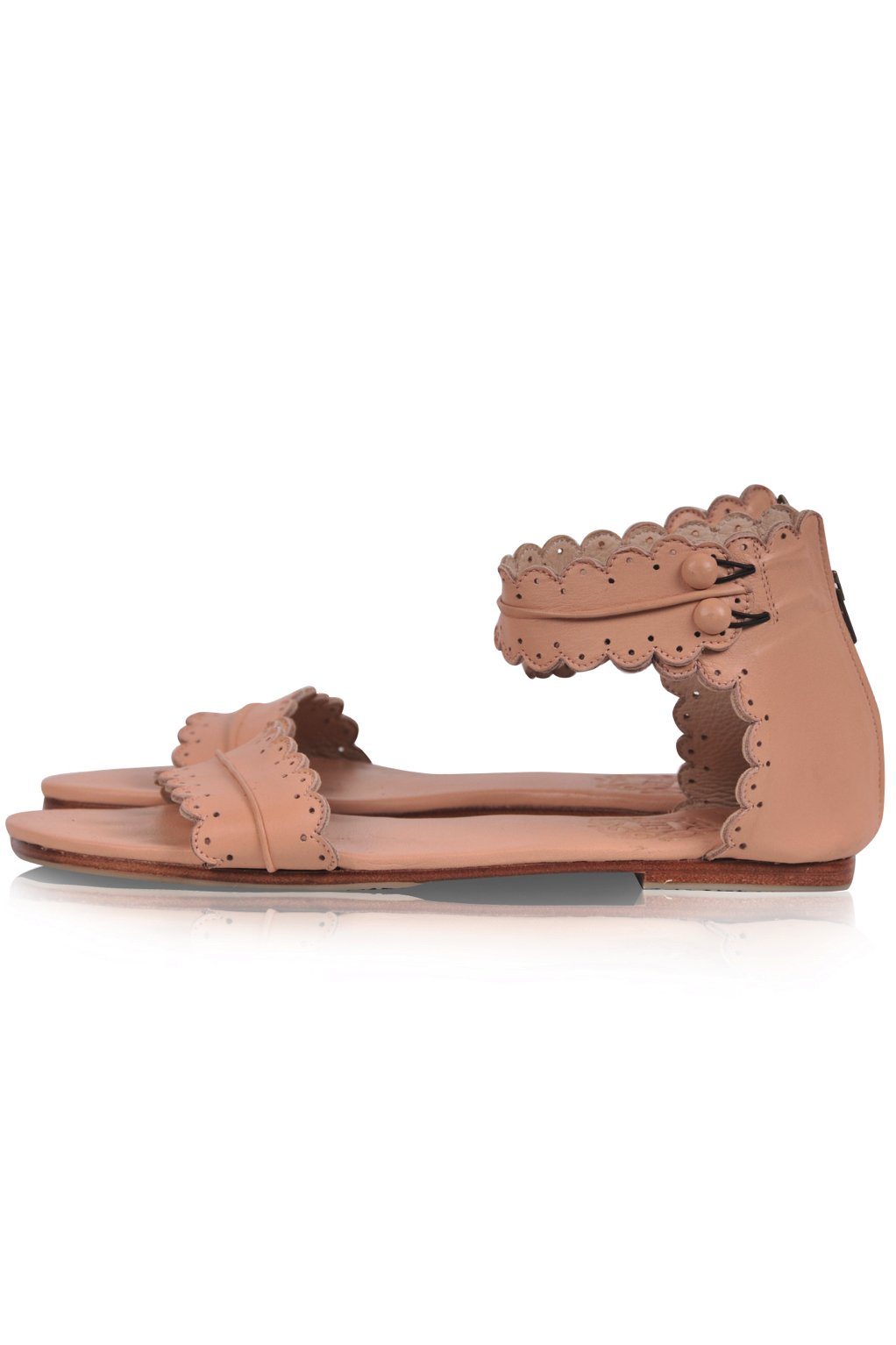 Midsummer Scalloped Leather Sandals