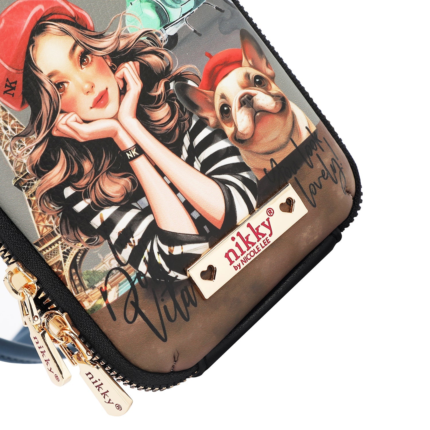 BOLSO CRUZADO CON CREMALLERA PARA TELÉFONO/CARTERA (EIFFEL DREAMS)