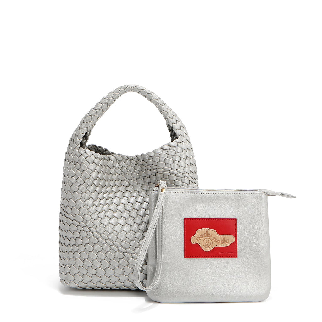 BOLSA JUNI CON ESTUCHE (PLATEADO)