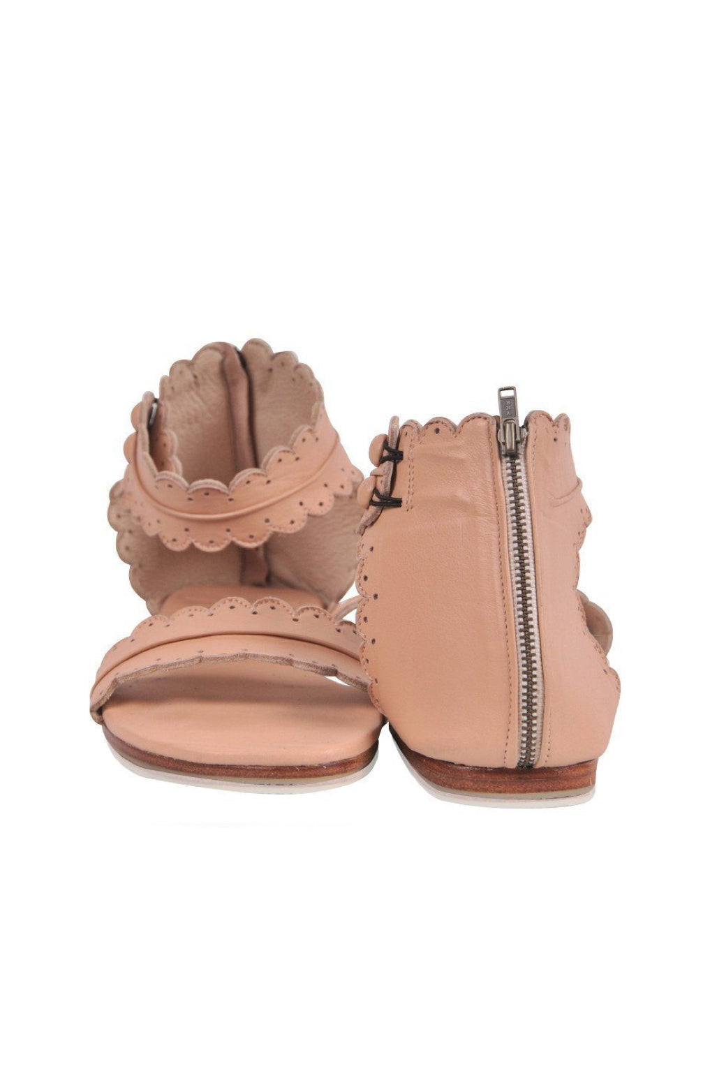 Midsummer Scalloped Leather Sandals