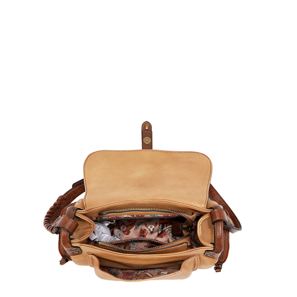 BOLSO DE HOMBRO VINTAGE CON PARCHE (OLIVA)