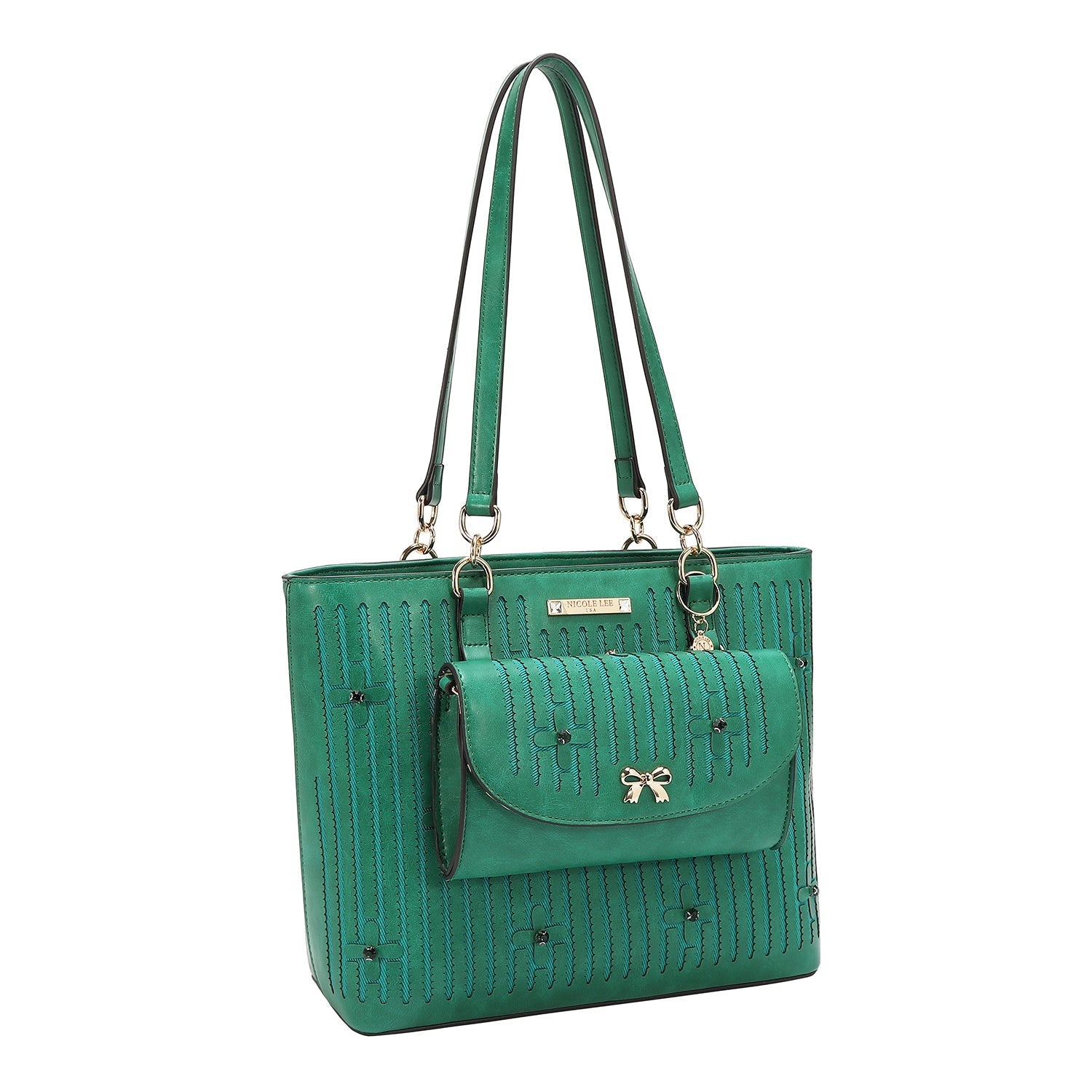 BOLSO TOTE CON COSTURAS (VERDE)