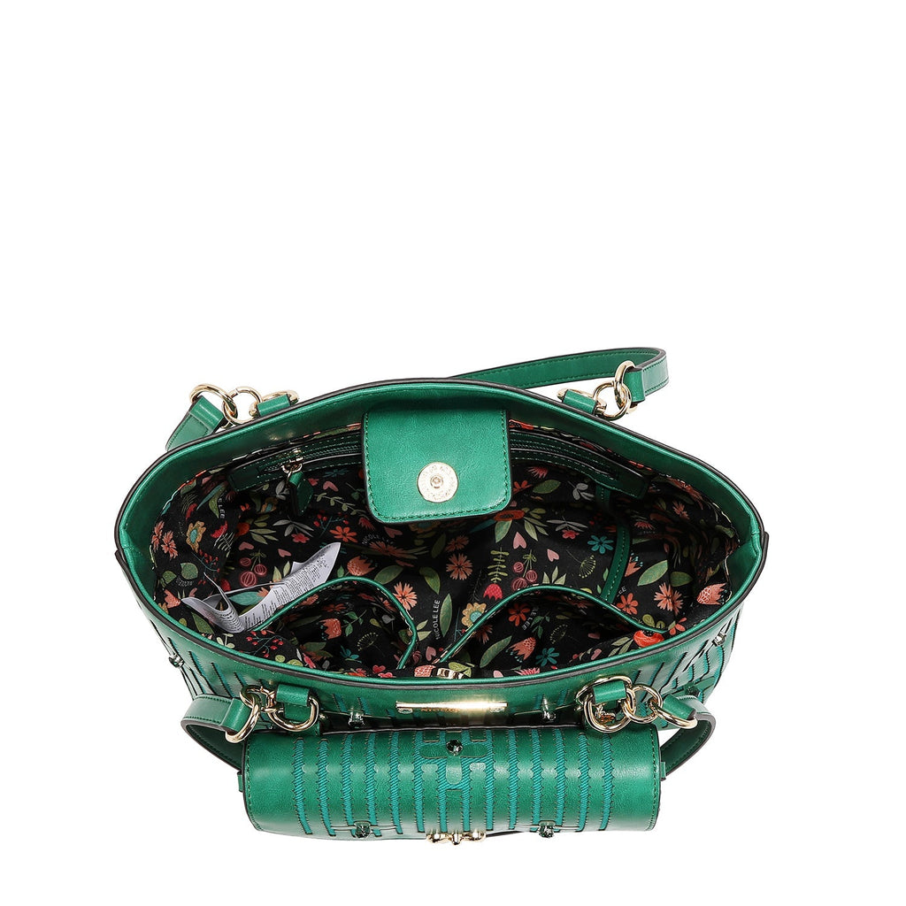 BOLSO TOTE CON COSTURAS (VERDE)