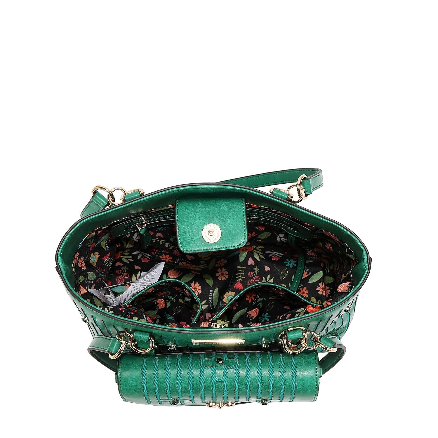 BOLSO TOTE CON COSTURAS (VERDE)