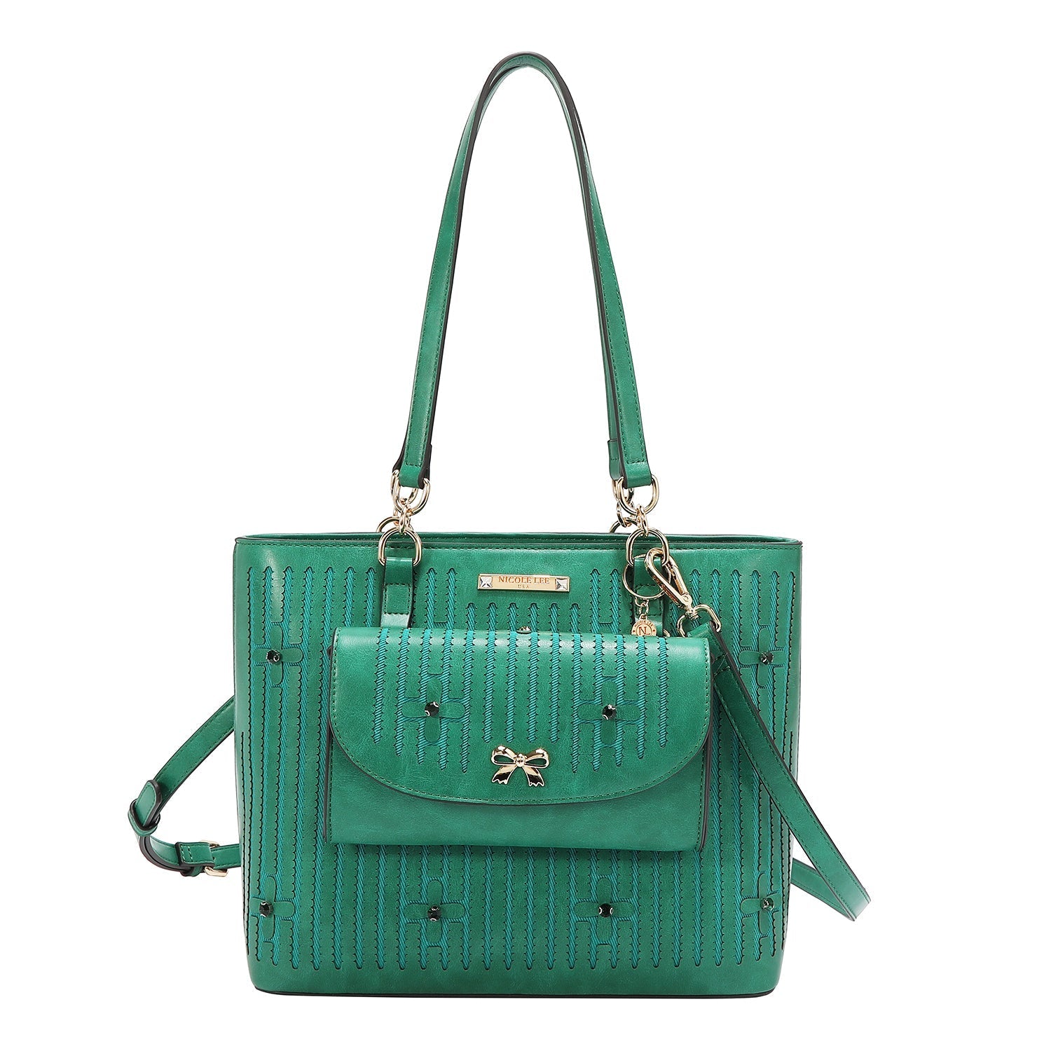 BOLSO TOTE CON COSTURAS (VERDE)