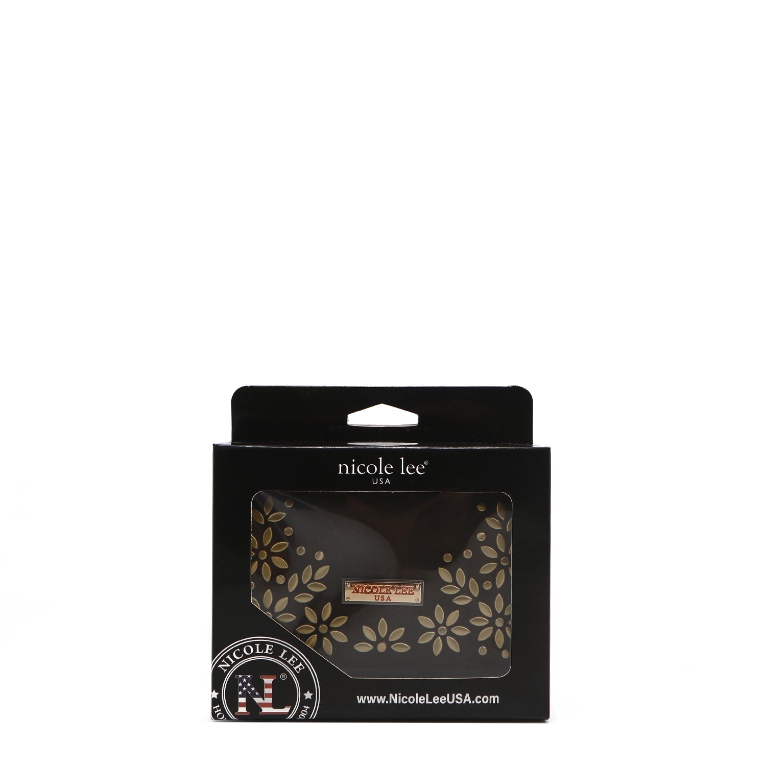 CARTERA COMPACTA CON ESTAMPADO FLORAL DE HOJAS (OLIVA)