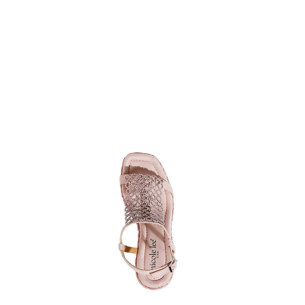 SANDALIA CON PLATAFORMA Y CADENA DE CRISTA (ROSA)