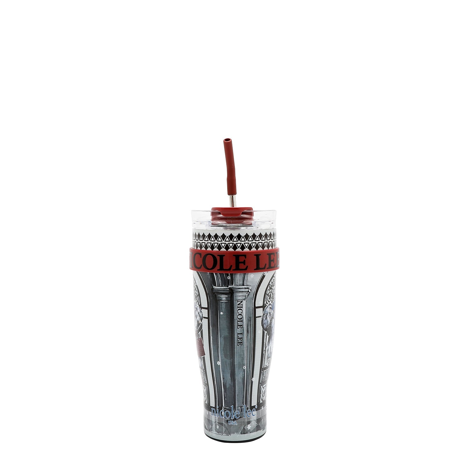 VASO CON ASA 1.2L CON DISEÑO (MODA SNOWFLAKE)