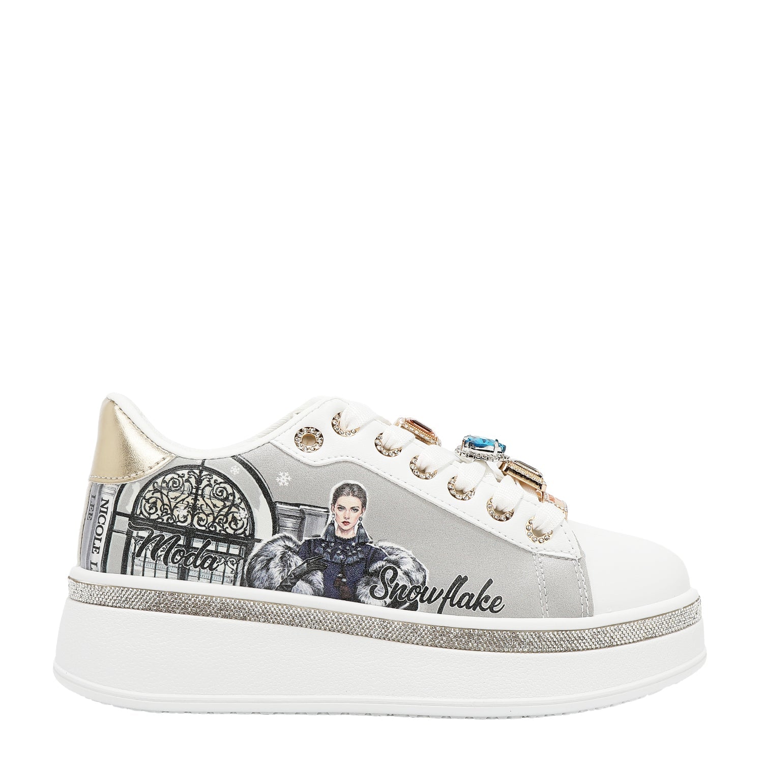 ZAPATILLAS DE MODA CON PEDRERÍA (MODA SNOWFLAKE)