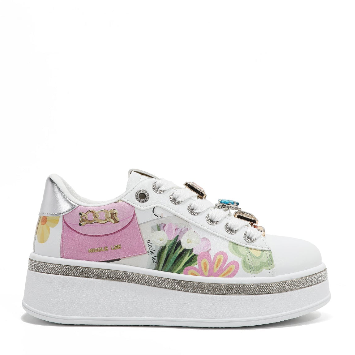 ZAPATILLAS DE MODA CON PEDRERÍA (VIOLET BLOSSOM)