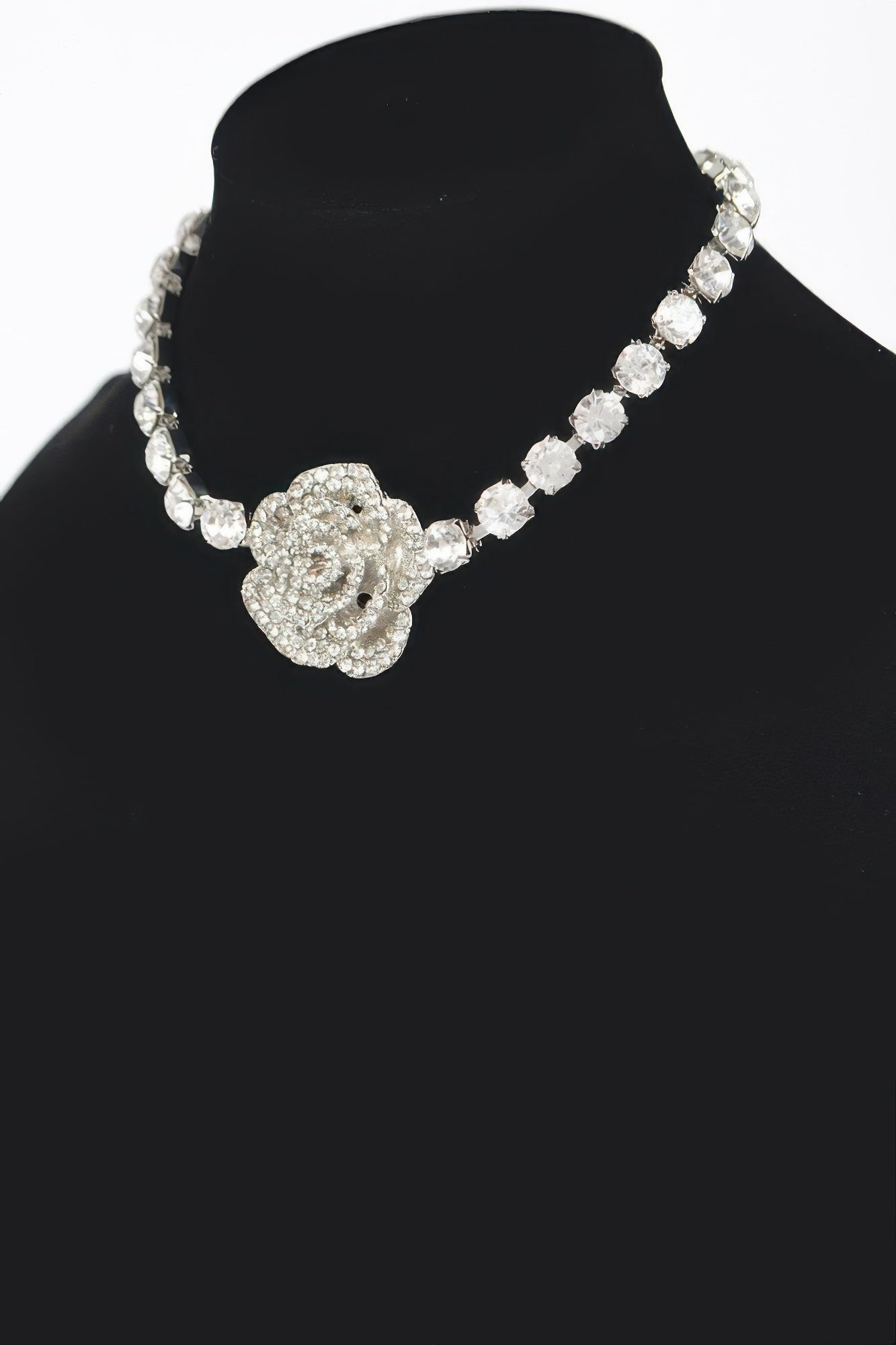 UES Rhinestone Flower Choker Blooming Elegance: NYFW BYMANYC ® New York