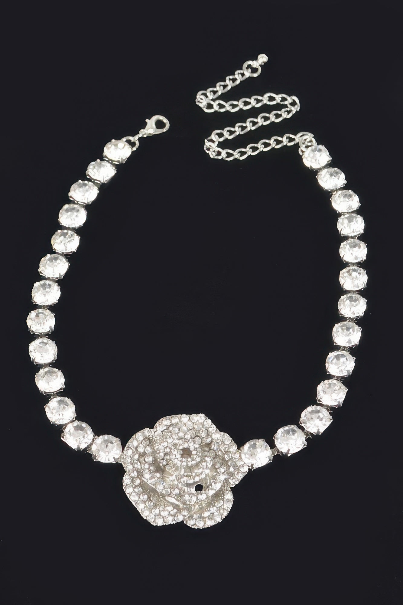 UES Rhinestone Flower Choker Blooming Elegance: NYFW BYMANYC ® New York