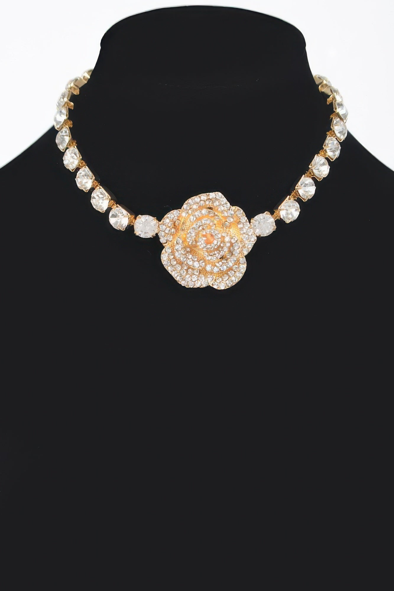UES Rhinestone Flower Choker Blooming Elegance: NYFW BYMANYC ® New York