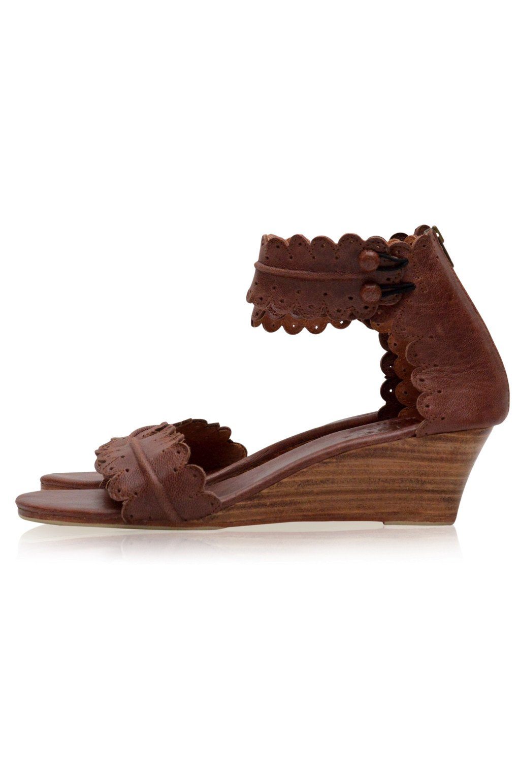 Magdalena Wooden Wedge Sandals