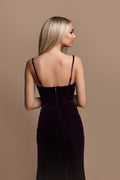 LAURE DRESS AUBERGINE 77005-2