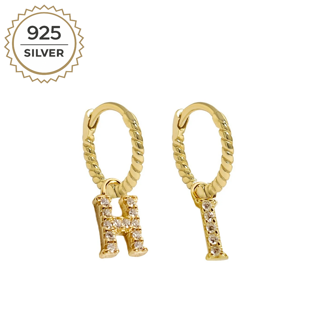 MINI MALEA HOOPS with LETTER CHARMS
